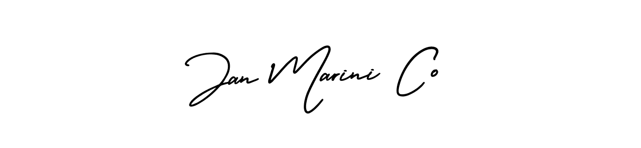 The best way (AmerikaSignatureDemo-Regular) to make a short signature is to pick only two or three words in your name. The name Jan Marini Co include a total of six letters. For converting this name. Jan Marini Co signature style 3 images and pictures png