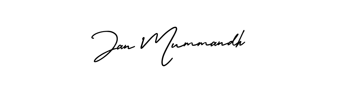 Jan Mummandh stylish signature style. Best Handwritten Sign (AmerikaSignatureDemo-Regular) for my name. Handwritten Signature Collection Ideas for my name Jan Mummandh. Jan Mummandh signature style 3 images and pictures png
