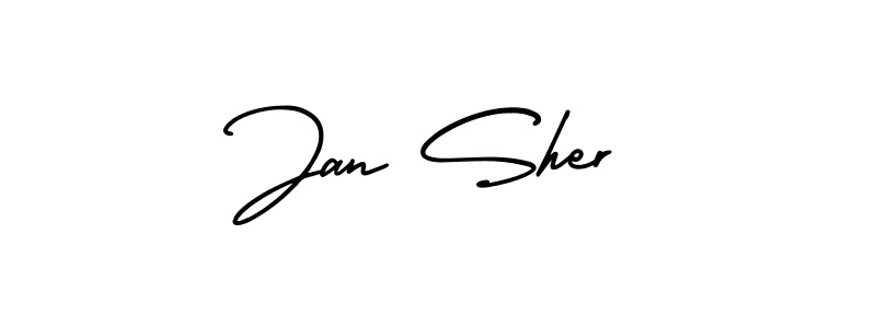 Jan Sher stylish signature style. Best Handwritten Sign (AmerikaSignatureDemo-Regular) for my name. Handwritten Signature Collection Ideas for my name Jan Sher. Jan Sher signature style 3 images and pictures png