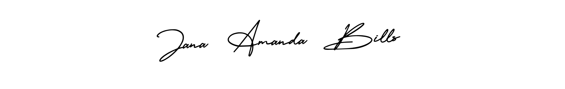 This is the best signature style for the Jana  Amanda  Bills name. Also you like these signature font (AmerikaSignatureDemo-Regular). Mix name signature. Jana  Amanda  Bills signature style 3 images and pictures png