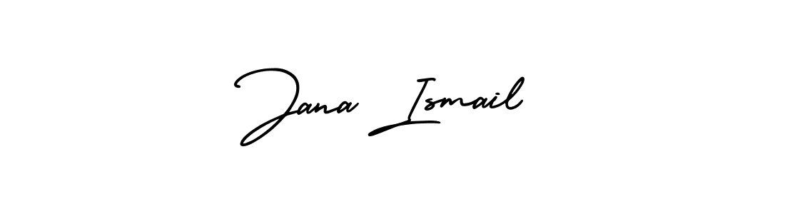 This is the best signature style for the Jana Ismail name. Also you like these signature font (AmerikaSignatureDemo-Regular). Mix name signature. Jana Ismail signature style 3 images and pictures png