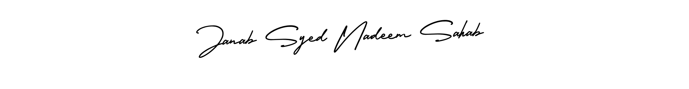 Janab Syed Nadeem Sahab stylish signature style. Best Handwritten Sign (AmerikaSignatureDemo-Regular) for my name. Handwritten Signature Collection Ideas for my name Janab Syed Nadeem Sahab. Janab Syed Nadeem Sahab signature style 3 images and pictures png