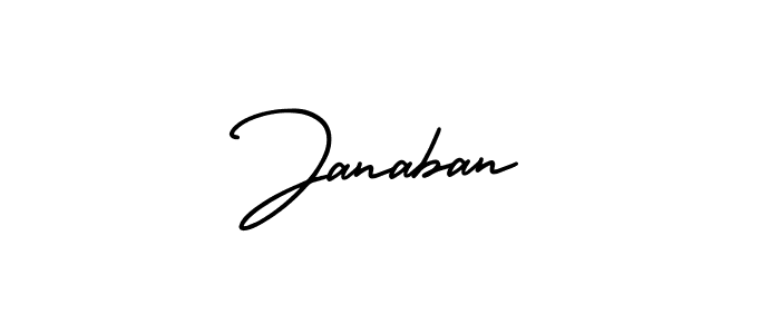 Use a signature maker to create a handwritten signature online. With this signature software, you can design (AmerikaSignatureDemo-Regular) your own signature for name Janaban. Janaban signature style 3 images and pictures png