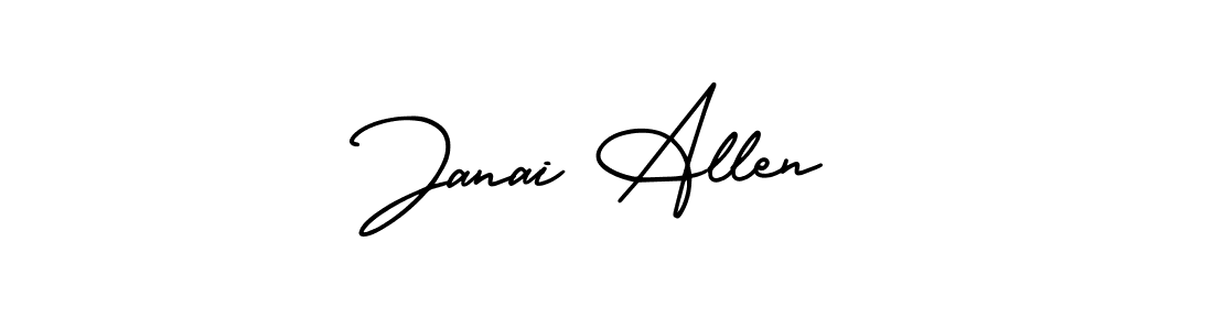 How to make Janai Allen name signature. Use AmerikaSignatureDemo-Regular style for creating short signs online. This is the latest handwritten sign. Janai Allen signature style 3 images and pictures png