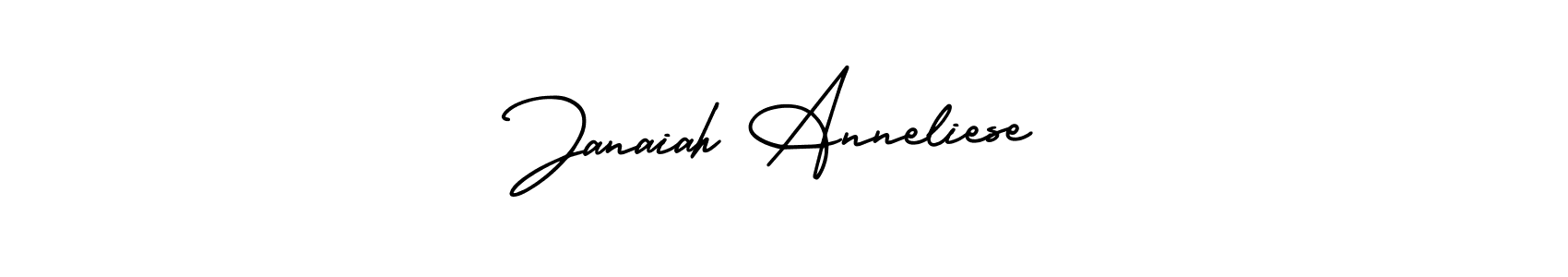 How to make Janaiah Anneliese name signature. Use AmerikaSignatureDemo-Regular style for creating short signs online. This is the latest handwritten sign. Janaiah Anneliese signature style 3 images and pictures png