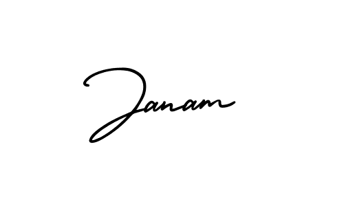 Janam stylish signature style. Best Handwritten Sign (AmerikaSignatureDemo-Regular) for my name. Handwritten Signature Collection Ideas for my name Janam. Janam signature style 3 images and pictures png