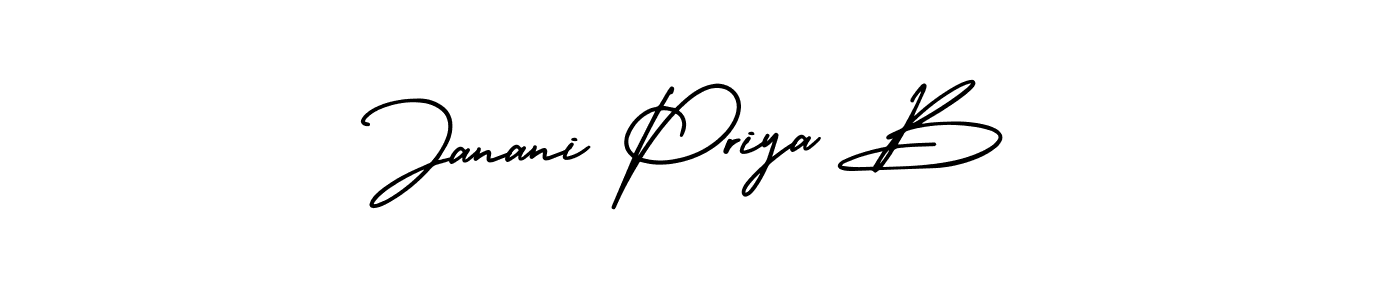Also You can easily find your signature by using the search form. We will create Janani Priya B name handwritten signature images for you free of cost using AmerikaSignatureDemo-Regular sign style. Janani Priya B signature style 3 images and pictures png