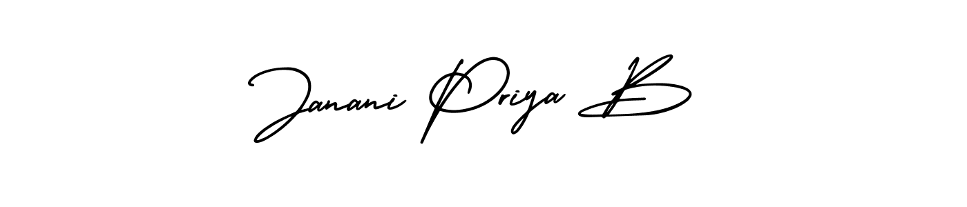 Create a beautiful signature design for name Janani Priya B. With this signature (AmerikaSignatureDemo-Regular) fonts, you can make a handwritten signature for free. Janani Priya B signature style 3 images and pictures png