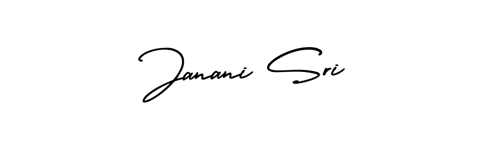 The best way (AmerikaSignatureDemo-Regular) to make a short signature is to pick only two or three words in your name. The name Janani Sri include a total of six letters. For converting this name. Janani Sri signature style 3 images and pictures png