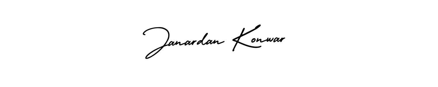 This is the best signature style for the Janardan Konwar name. Also you like these signature font (AmerikaSignatureDemo-Regular). Mix name signature. Janardan Konwar signature style 3 images and pictures png