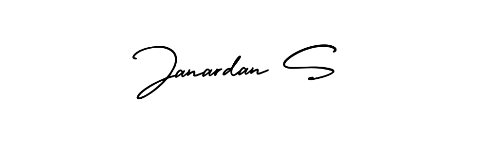 How to make Janardan S name signature. Use AmerikaSignatureDemo-Regular style for creating short signs online. This is the latest handwritten sign. Janardan S signature style 3 images and pictures png