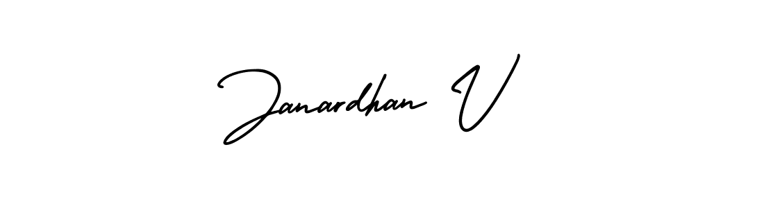 Use a signature maker to create a handwritten signature online. With this signature software, you can design (AmerikaSignatureDemo-Regular) your own signature for name Janardhan V. Janardhan V signature style 3 images and pictures png