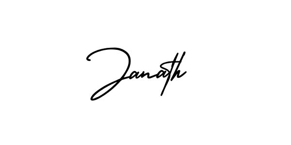 You should practise on your own different ways (AmerikaSignatureDemo-Regular) to write your name (Janath) in signature. don't let someone else do it for you. Janath signature style 3 images and pictures png