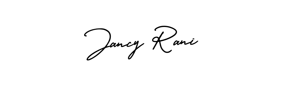 Use a signature maker to create a handwritten signature online. With this signature software, you can design (AmerikaSignatureDemo-Regular) your own signature for name Jancy Rani. Jancy Rani signature style 3 images and pictures png