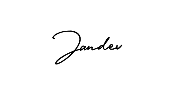 How to make Jandev name signature. Use AmerikaSignatureDemo-Regular style for creating short signs online. This is the latest handwritten sign. Jandev signature style 3 images and pictures png