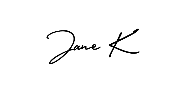 Design your own signature with our free online signature maker. With this signature software, you can create a handwritten (AmerikaSignatureDemo-Regular) signature for name Jane K. Jane K signature style 3 images and pictures png