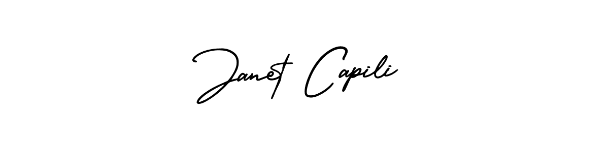 How to make Janet Capili signature? AmerikaSignatureDemo-Regular is a professional autograph style. Create handwritten signature for Janet Capili name. Janet Capili signature style 3 images and pictures png