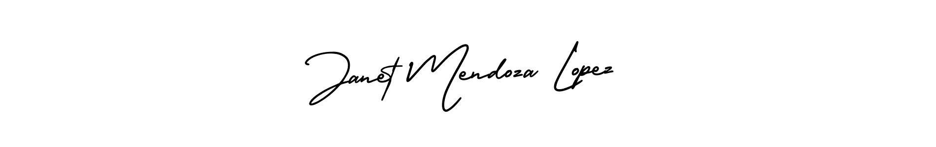 This is the best signature style for the Janet Mendoza Lopez name. Also you like these signature font (AmerikaSignatureDemo-Regular). Mix name signature. Janet Mendoza Lopez signature style 3 images and pictures png