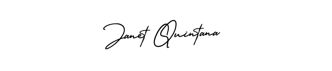 How to make Janet Quintana name signature. Use AmerikaSignatureDemo-Regular style for creating short signs online. This is the latest handwritten sign. Janet Quintana signature style 3 images and pictures png