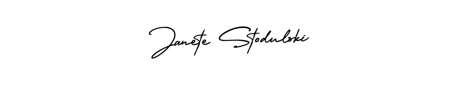 Also You can easily find your signature by using the search form. We will create Janete Stodulski name handwritten signature images for you free of cost using AmerikaSignatureDemo-Regular sign style. Janete Stodulski signature style 3 images and pictures png