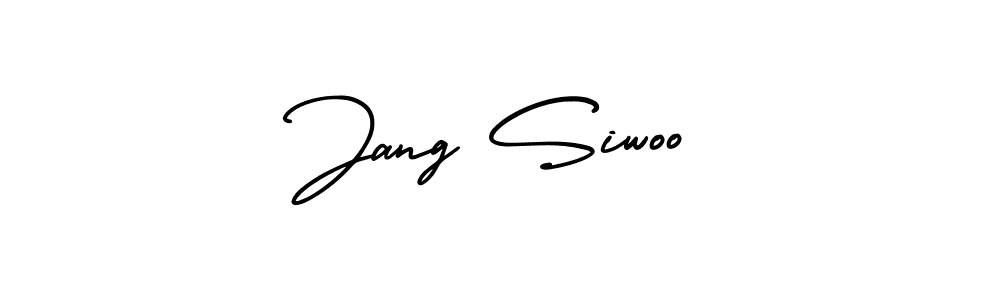 The best way (AmerikaSignatureDemo-Regular) to make a short signature is to pick only two or three words in your name. The name Jang Siwoo include a total of six letters. For converting this name. Jang Siwoo signature style 3 images and pictures png