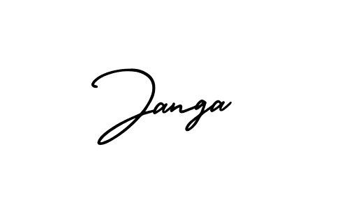 You should practise on your own different ways (AmerikaSignatureDemo-Regular) to write your name (Janga) in signature. don't let someone else do it for you. Janga signature style 3 images and pictures png