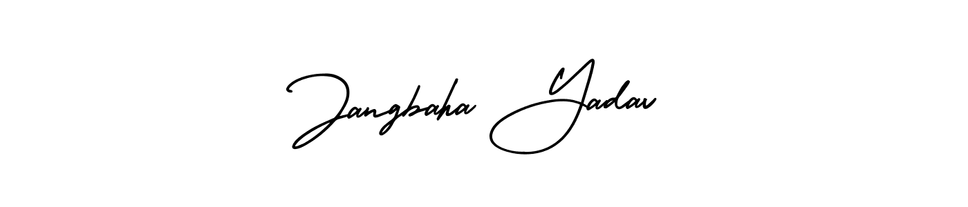 See photos of Jangbaha Yadav official signature by Spectra . Check more albums & portfolios. Read reviews & check more about AmerikaSignatureDemo-Regular font. Jangbaha Yadav signature style 3 images and pictures png