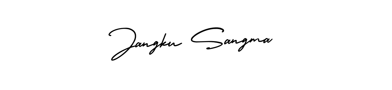 Similarly AmerikaSignatureDemo-Regular is the best handwritten signature design. Signature creator online .You can use it as an online autograph creator for name Jangku Sangma. Jangku Sangma signature style 3 images and pictures png