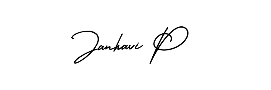 How to make Janhavi P signature? AmerikaSignatureDemo-Regular is a professional autograph style. Create handwritten signature for Janhavi P name. Janhavi P signature style 3 images and pictures png