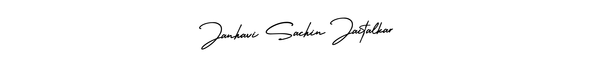 The best way (AmerikaSignatureDemo-Regular) to make a short signature is to pick only two or three words in your name. The name Janhavi Sachin Jaitalkar include a total of six letters. For converting this name. Janhavi Sachin Jaitalkar signature style 3 images and pictures png