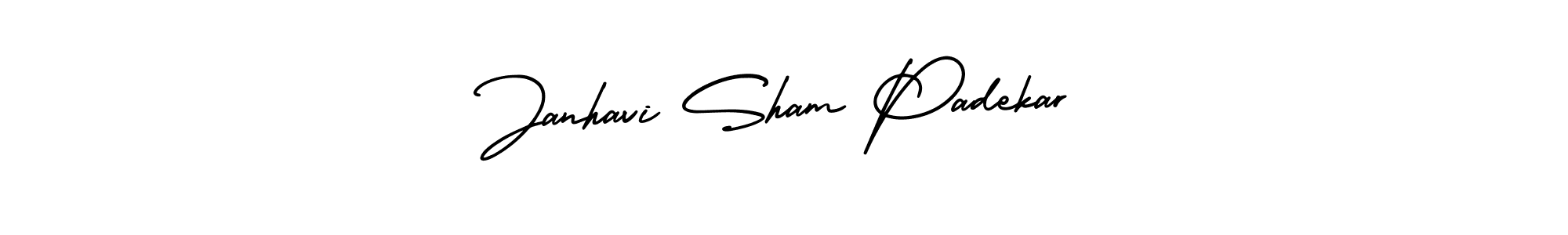 Janhavi Sham Padekar stylish signature style. Best Handwritten Sign (AmerikaSignatureDemo-Regular) for my name. Handwritten Signature Collection Ideas for my name Janhavi Sham Padekar. Janhavi Sham Padekar signature style 3 images and pictures png