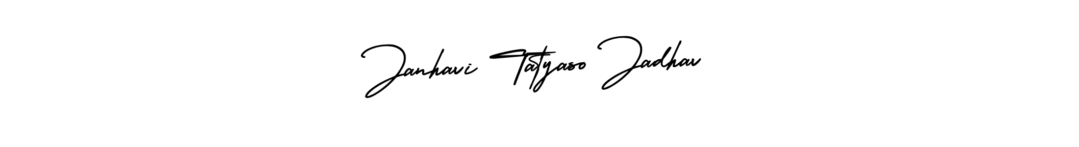 Create a beautiful signature design for name Janhavi Tatyaso Jadhav. With this signature (AmerikaSignatureDemo-Regular) fonts, you can make a handwritten signature for free. Janhavi Tatyaso Jadhav signature style 3 images and pictures png