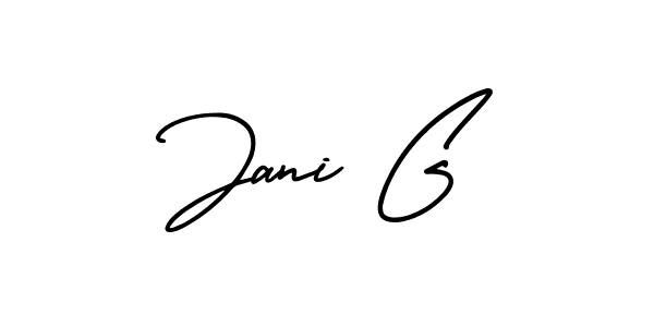 Use a signature maker to create a handwritten signature online. With this signature software, you can design (AmerikaSignatureDemo-Regular) your own signature for name Jani G. Jani G signature style 3 images and pictures png