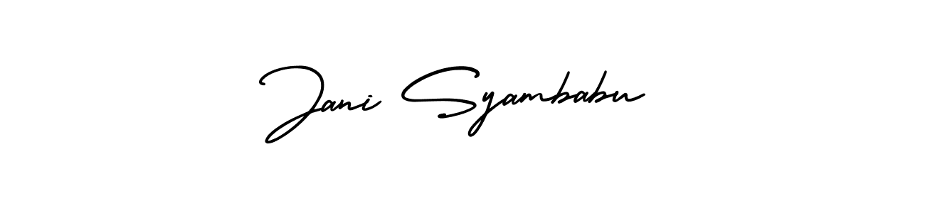 Similarly AmerikaSignatureDemo-Regular is the best handwritten signature design. Signature creator online .You can use it as an online autograph creator for name Jani Syambabu. Jani Syambabu signature style 3 images and pictures png