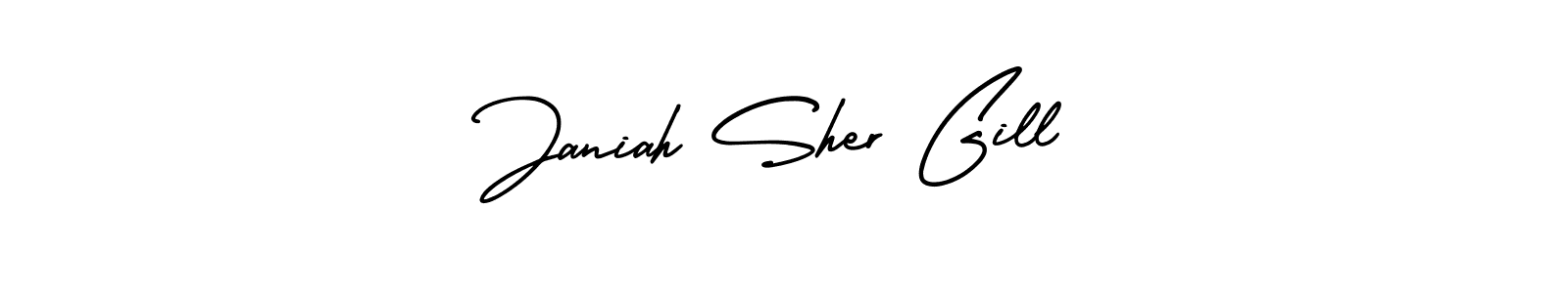 Make a beautiful signature design for name Janiah Sher Gill. With this signature (AmerikaSignatureDemo-Regular) style, you can create a handwritten signature for free. Janiah Sher Gill signature style 3 images and pictures png