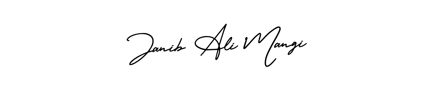 if you are searching for the best signature style for your name Janib Ali Mangi. so please give up your signature search. here we have designed multiple signature styles  using AmerikaSignatureDemo-Regular. Janib Ali Mangi signature style 3 images and pictures png