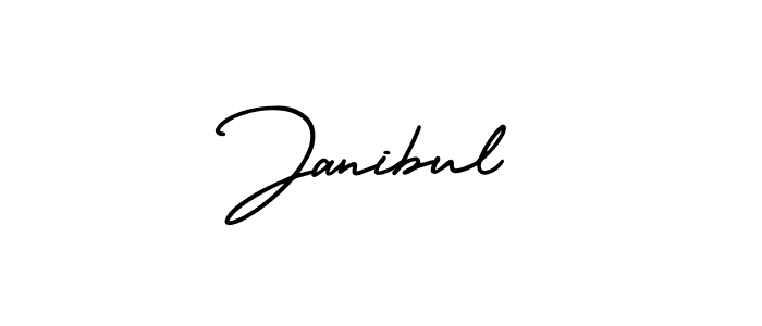 How to make Janibul name signature. Use AmerikaSignatureDemo-Regular style for creating short signs online. This is the latest handwritten sign. Janibul signature style 3 images and pictures png