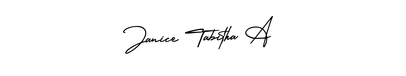 Use a signature maker to create a handwritten signature online. With this signature software, you can design (AmerikaSignatureDemo-Regular) your own signature for name Janice Tabitha A. Janice Tabitha A signature style 3 images and pictures png