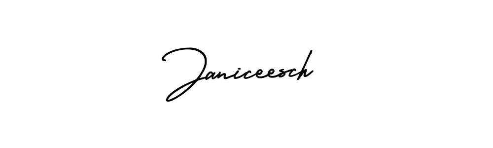 You should practise on your own different ways (AmerikaSignatureDemo-Regular) to write your name (Janiceesch) in signature. don't let someone else do it for you. Janiceesch signature style 3 images and pictures png