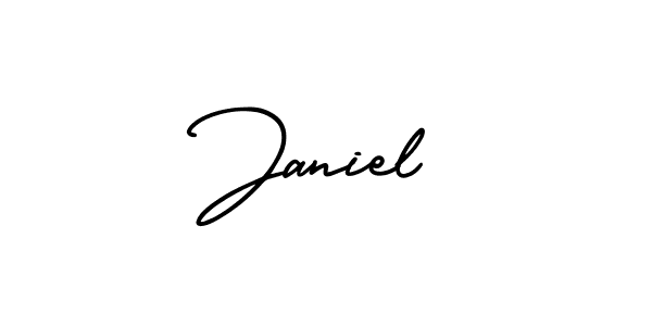 How to make Janiel name signature. Use AmerikaSignatureDemo-Regular style for creating short signs online. This is the latest handwritten sign. Janiel signature style 3 images and pictures png