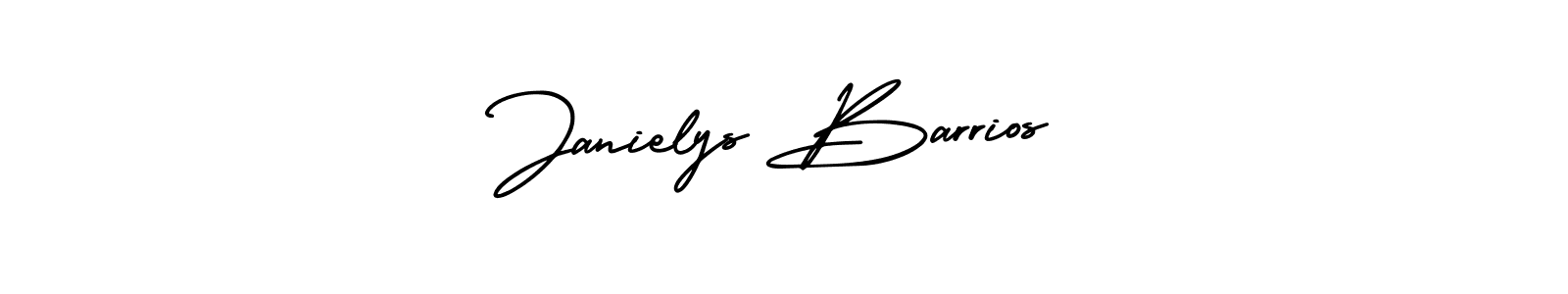 The best way (AmerikaSignatureDemo-Regular) to make a short signature is to pick only two or three words in your name. The name Janielys Barrios include a total of six letters. For converting this name. Janielys Barrios signature style 3 images and pictures png