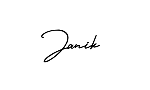 Make a beautiful signature design for name Janik. With this signature (AmerikaSignatureDemo-Regular) style, you can create a handwritten signature for free. Janik signature style 3 images and pictures png