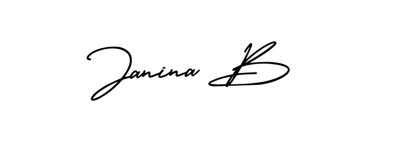 Janina B stylish signature style. Best Handwritten Sign (AmerikaSignatureDemo-Regular) for my name. Handwritten Signature Collection Ideas for my name Janina B. Janina B signature style 3 images and pictures png