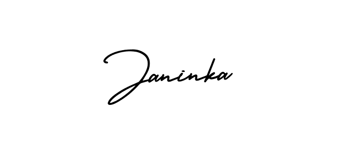 Use a signature maker to create a handwritten signature online. With this signature software, you can design (AmerikaSignatureDemo-Regular) your own signature for name Janinka. Janinka signature style 3 images and pictures png