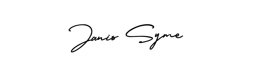 The best way (AmerikaSignatureDemo-Regular) to make a short signature is to pick only two or three words in your name. The name Janis Syme include a total of six letters. For converting this name. Janis Syme signature style 3 images and pictures png