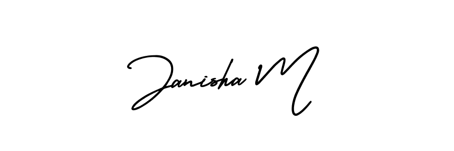 Make a short Janisha M signature style. Manage your documents anywhere anytime using AmerikaSignatureDemo-Regular. Create and add eSignatures, submit forms, share and send files easily. Janisha M signature style 3 images and pictures png