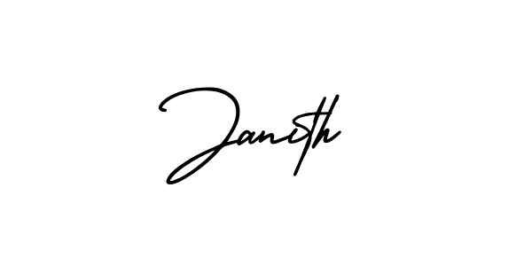 The best way (AmerikaSignatureDemo-Regular) to make a short signature is to pick only two or three words in your name. The name Janith include a total of six letters. For converting this name. Janith signature style 3 images and pictures png