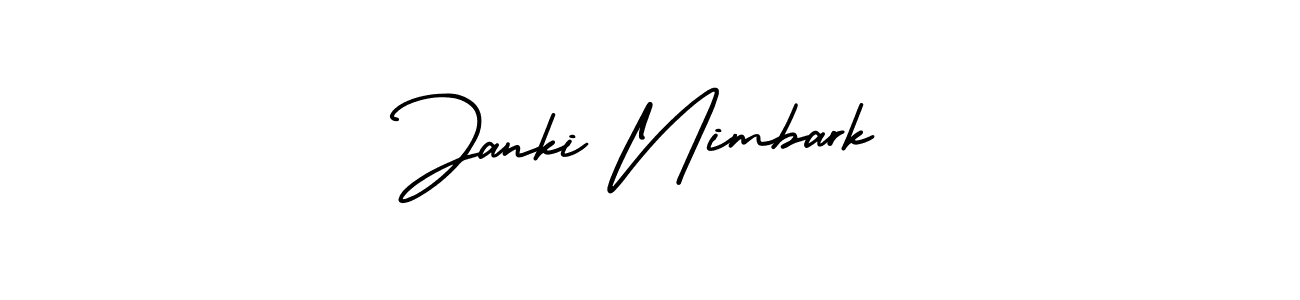 It looks lik you need a new signature style for name Janki Nimbark. Design unique handwritten (AmerikaSignatureDemo-Regular) signature with our free signature maker in just a few clicks. Janki Nimbark signature style 3 images and pictures png