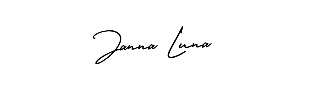 Janna Luna stylish signature style. Best Handwritten Sign (AmerikaSignatureDemo-Regular) for my name. Handwritten Signature Collection Ideas for my name Janna Luna. Janna Luna signature style 3 images and pictures png