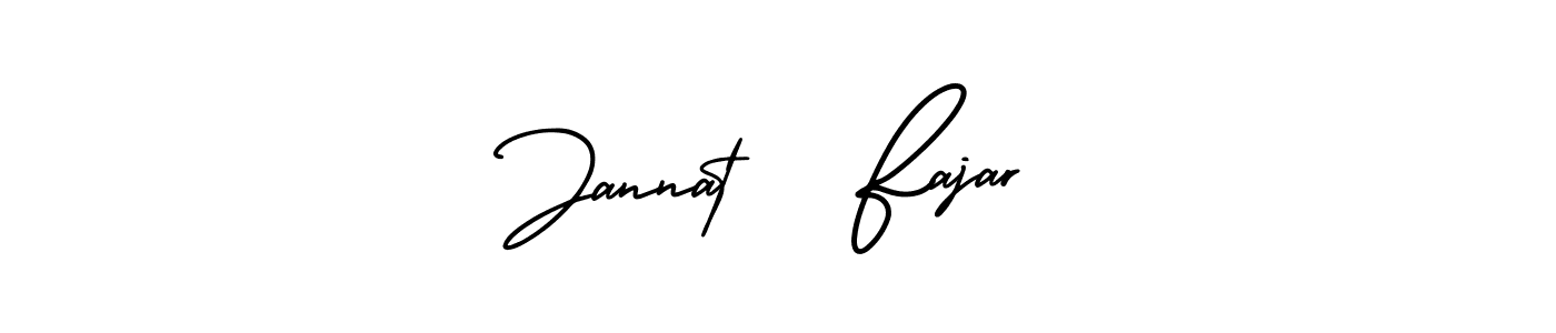 Similarly AmerikaSignatureDemo-Regular is the best handwritten signature design. Signature creator online .You can use it as an online autograph creator for name Jannat   Fajar. Jannat   Fajar signature style 3 images and pictures png